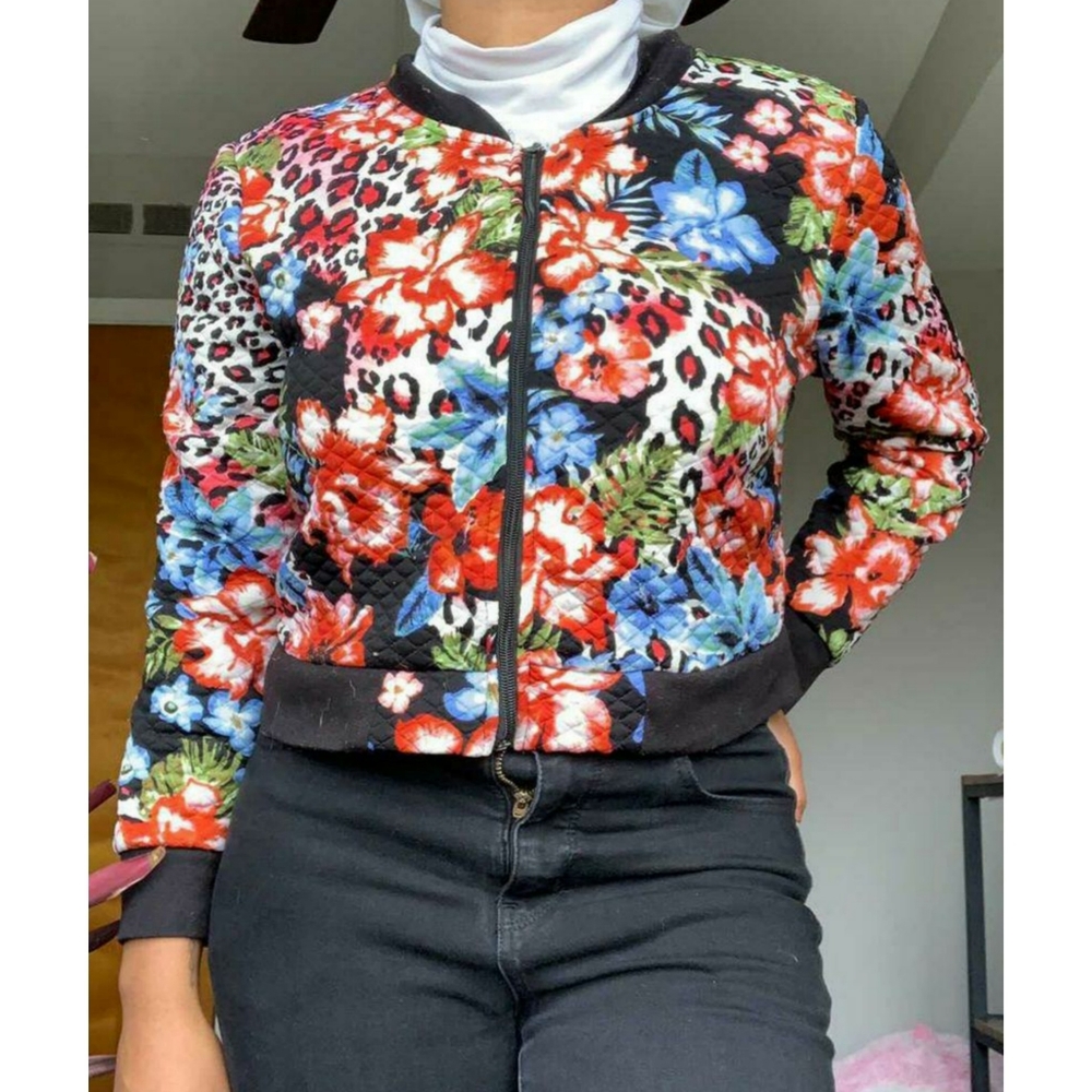 Unique Floral Leopard Printed Jacket